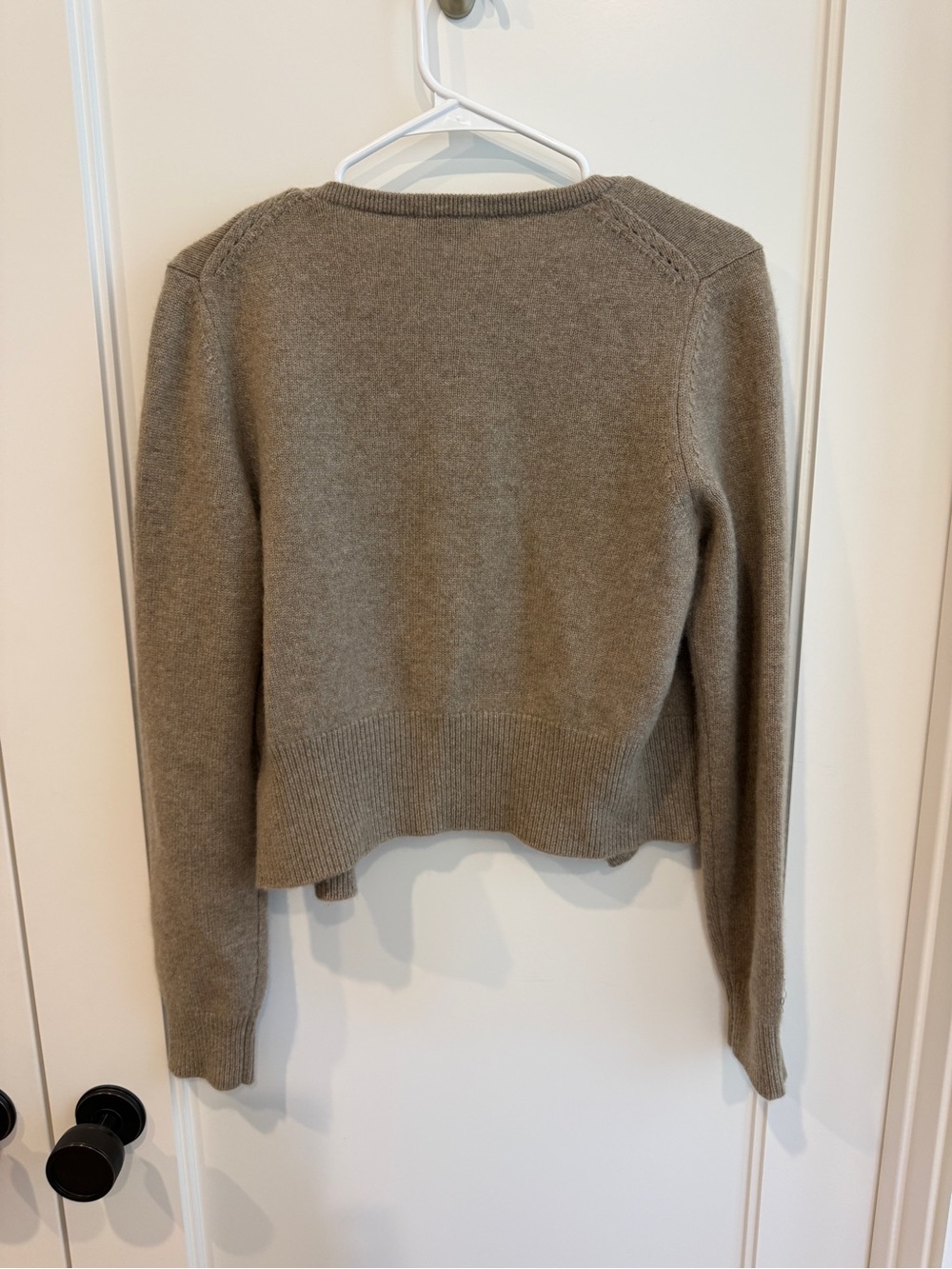 Wilfred (Aritzia) Wool-Cashmere Crewneck Cardigan - Taupe - Picture 2 of 3